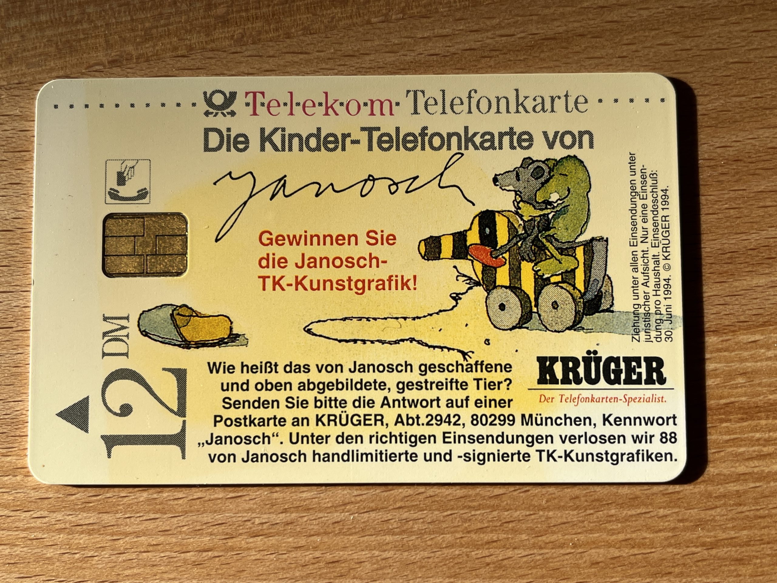 Janosch Telefonkarte